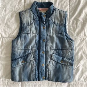 cloth & stone Chambray Denim Puffer Vest